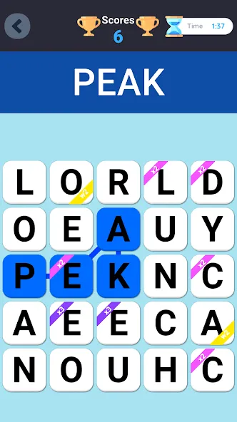 Wordell - Word Guess Fillword МОД/Взлом [Меню, Бесконечные монеты и Открытые уровни] Screenshot 2