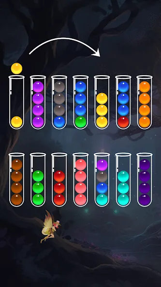 Ball Sort - Color Puzzle Game (Болл Сорт) МОД/Взлом [Меню, Бесконечные монеты и Открытые уровни] Screenshot 1