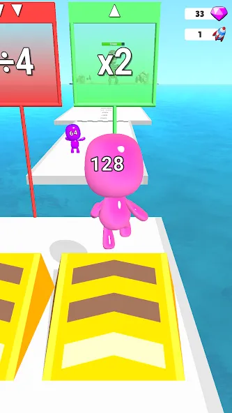 Man Runner 2048: Run and Merge (Мэн Раннер 2048) МОД/Взлом [Много денег, Монет и Все открыто] Screenshot 2