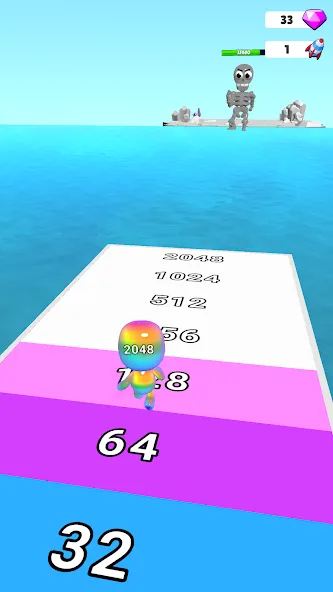 Man Runner 2048: Run and Merge (Мэн Раннер 2048) МОД/Взлом [Много денег, Монет и Все открыто] Screenshot 3