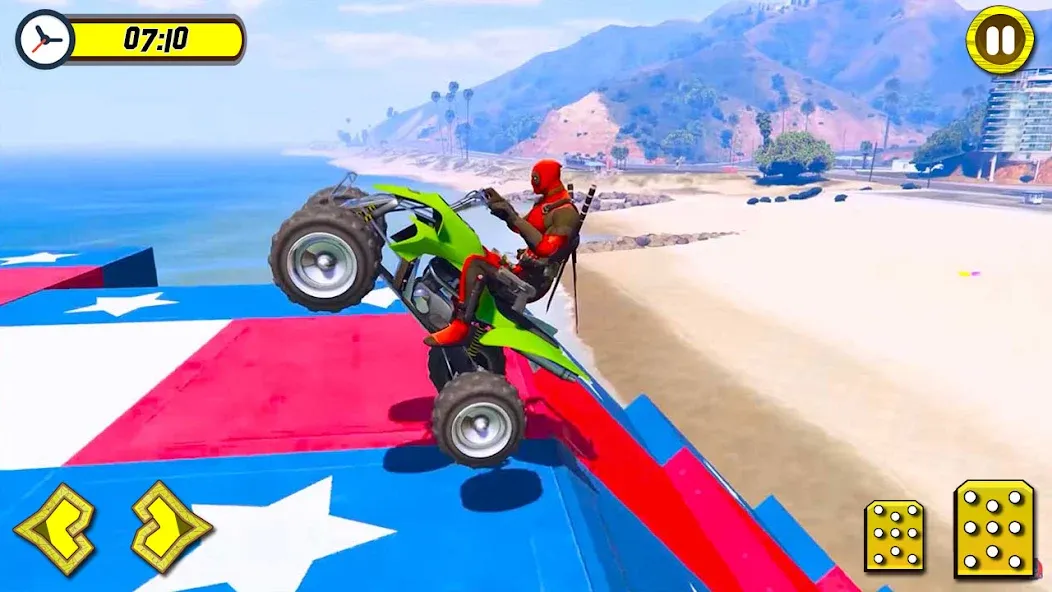 ATV Quads Bike Stunt Racing 3D (Квадроциклы Супергерои Гонки) МОД/Взлом [Бесконечные деньги, Монеты и Мега MOD] Screenshot 4