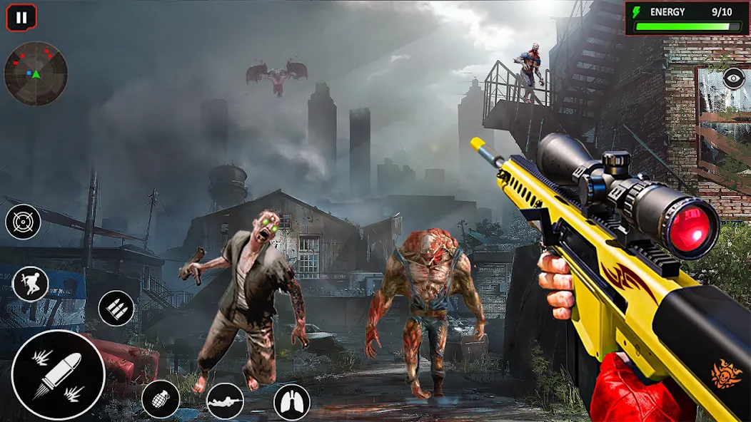 Sniper Zombie Shooting (Зомби стреляющая оффлайн игра) МОД/Взлом [Бесконечные деньги, Монеты и Мега MOD] Screenshot 1