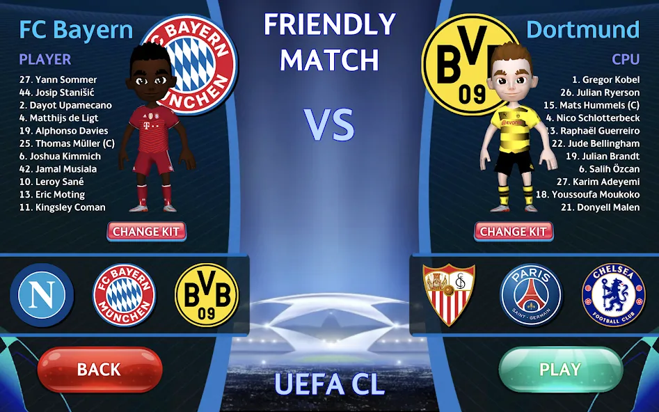 Champions League - UEFA Game (Чемпионс Лига) МОД/Взлом [Меню, Бесконечные монеты и Открытые уровни] Screenshot 1