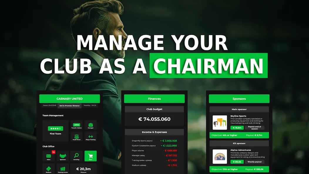 Club Boss - Soccer Game (Клуб Босс) МОД/Взлом [Меню, Бесконечные монеты и Открытые уровни] Screenshot 1