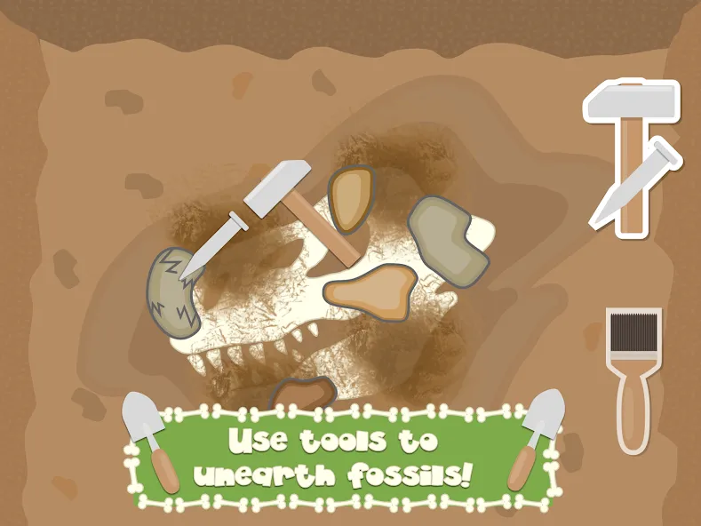 Dino Fossil Dig - Jurassic Adv (Дино Фоссил Диг) МОД/Взлом [Меню, Бесконечные монеты и Открытые уровни] Screenshot 3
