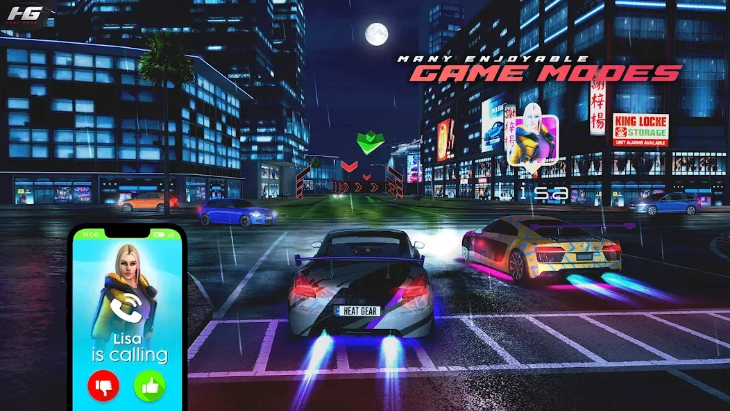 Heat Gear - Race & Drift World (Хит Гир) МОД/Взлом [Деньги, Монеты и Меню MOD] Screenshot 2