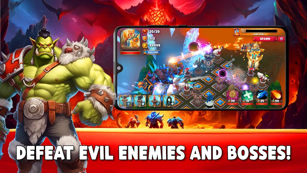 Gaiarus: TD Battles & Heroes МОД/Взлом [Бесконечные деньги, Монеты и Мега MOD] Screenshot 2