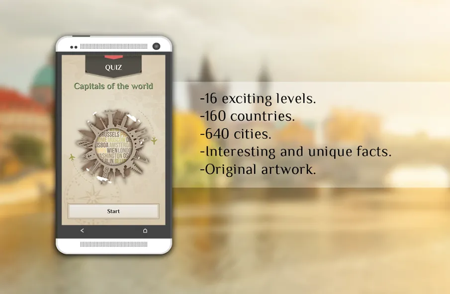 Quiz-Capitals of the world МОД/Взлом [Все открыто, Дополнительные деньги и Меню MOD] Screenshot 1