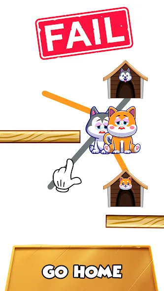 Dog rush: Draw to save games (Дог раш) МОД/Взлом [Меню, Бесконечные монеты и Открытые уровни] Screenshot 2