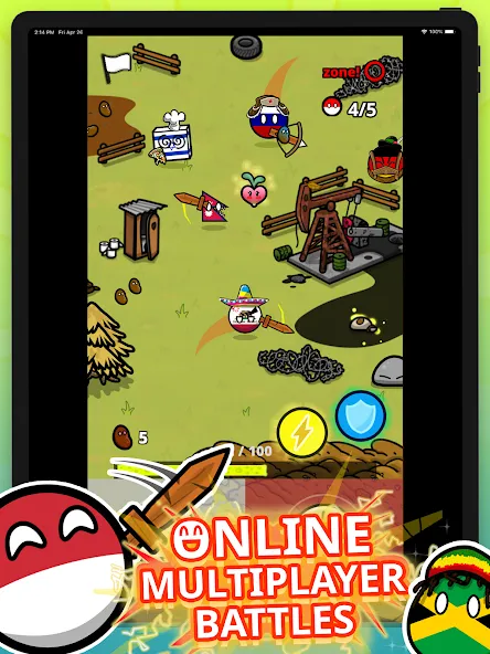 Countryball Potato Mayhem (Кантрибол Потето Мейхем) МОД/Взлом [Все открыто, Дополнительные деньги и Меню MOD] Screenshot 5