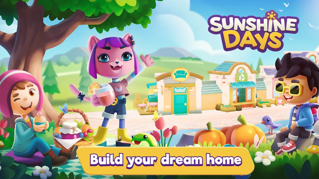 Sunshine Days - Build A Home (Саншайн Дэйз) МОД/Взлом [Меню, Бесконечные монеты и Открытые уровни] Screenshot 1