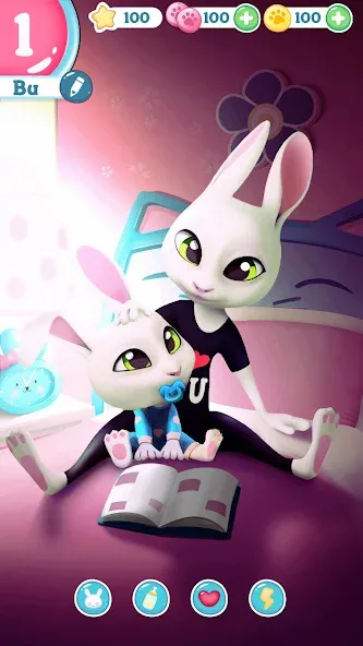 Bu Bunny - Cute pet care game МОД/Взлом [Все открыто, Дополнительные деньги и Меню MOD] Screenshot 3
