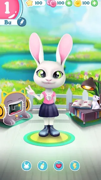 Bu Bunny - Cute pet care game МОД/Взлом [Все открыто, Дополнительные деньги и Меню MOD] Screenshot 4