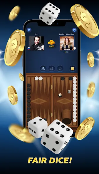PPNards: Backgammon board game (ППНардс) МОД/Взлом [Деньги, Монеты и Меню MOD] Screenshot 2