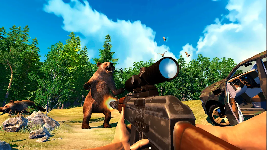 Hunting Simulator 4x4 МОД/Взлом [Много денег, Монет и Все открыто] Screenshot 2
