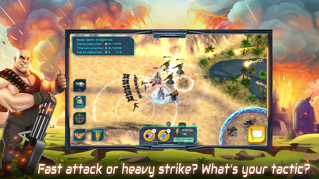Boulder Base: Defense Strategy (Боулдер Бейс) МОД/Взлом [Много денег, Монет и Все открыто] Screenshot 1