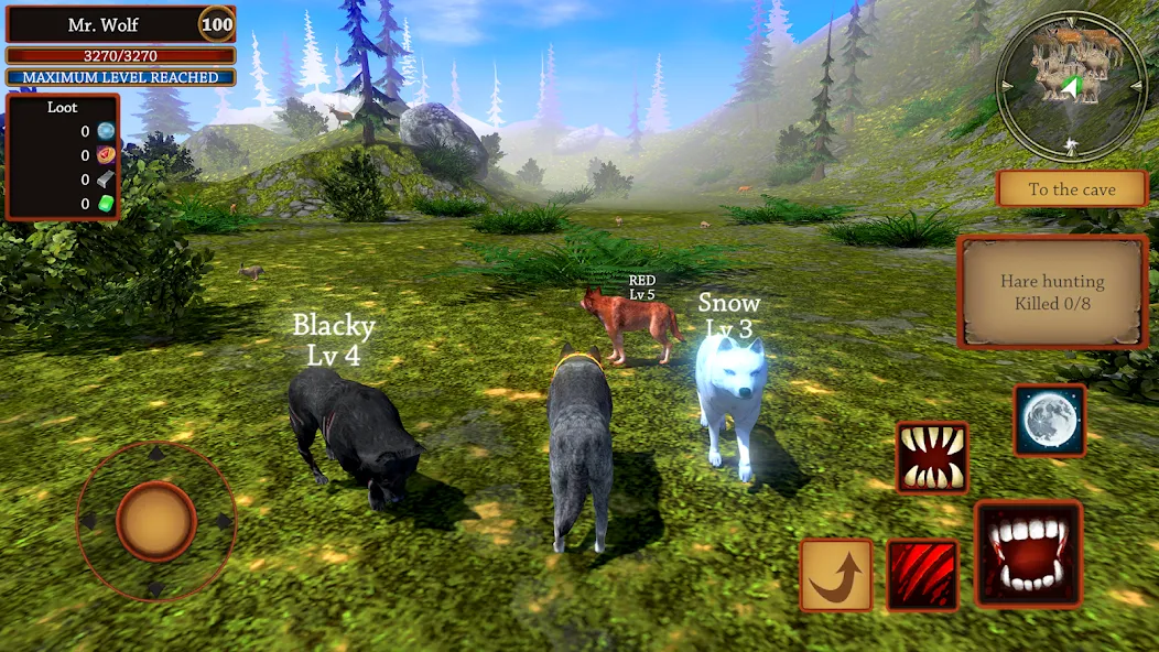 Wolf Simulator - Animal Games МОД/Взлом [Деньги, Монеты и Меню MOD] Screenshot 5
