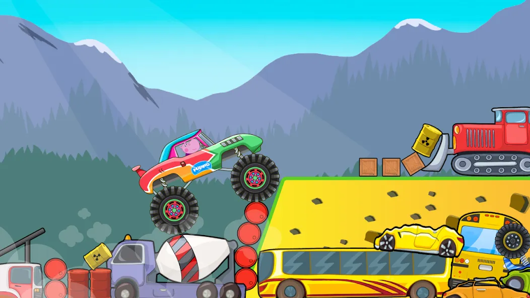 Kids Monster Truck Racing Game МОД/Взлом [Много денег, Монет и Все открыто] Screenshot 2