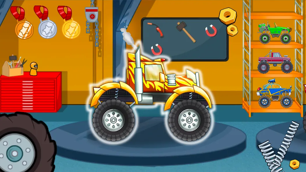 Kids Monster Truck Racing Game МОД/Взлом [Много денег, Монет и Все открыто] Screenshot 5