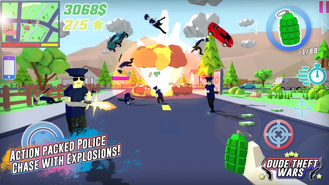 Dude Theft Wars Shooting Games (Дуд Тефт Варс) МОД/Взлом [Бесконечные деньги, Монеты и Мега MOD] Screenshot 1