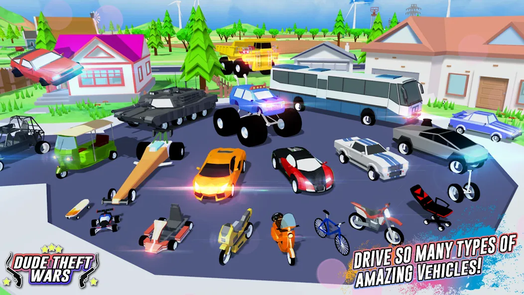 Dude Theft Wars Shooting Games (Дуд Тефт Варс) МОД/Взлом [Бесконечные деньги, Монеты и Мега MOD] Screenshot 3