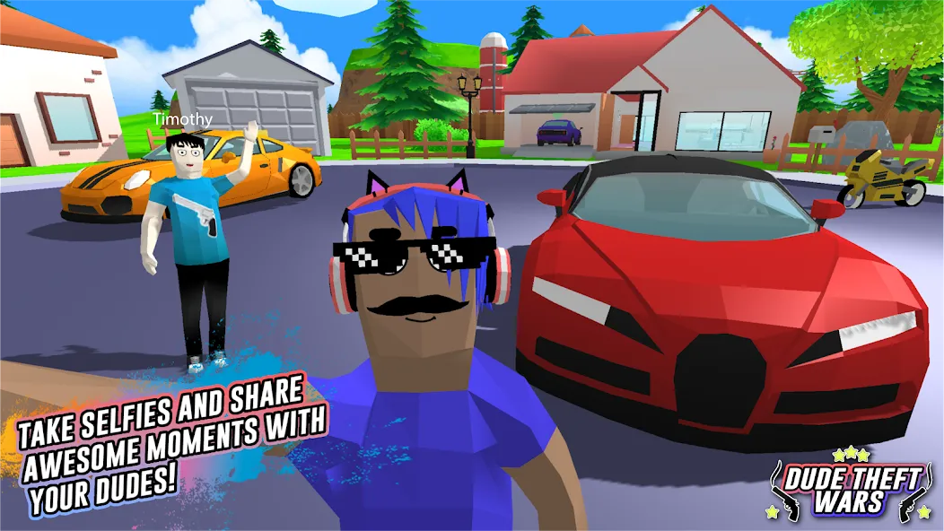 Dude Theft Wars Shooting Games (Дуд Тефт Варс) МОД/Взлом [Бесконечные деньги, Монеты и Мега MOD] Screenshot 4