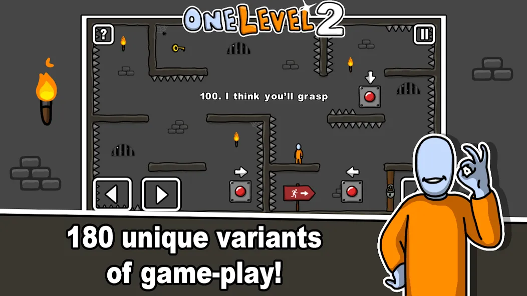 One Level 2 Stickman Jailbreak (Уан Левел 2) МОД/Взлом [Бесконечные деньги, Монеты и Мега MOD] Screenshot 2