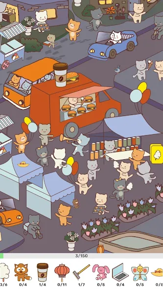 Findy! Cats МОД/Взлом [Много монет, Открытые уровни и Мега MOD] Screenshot 1