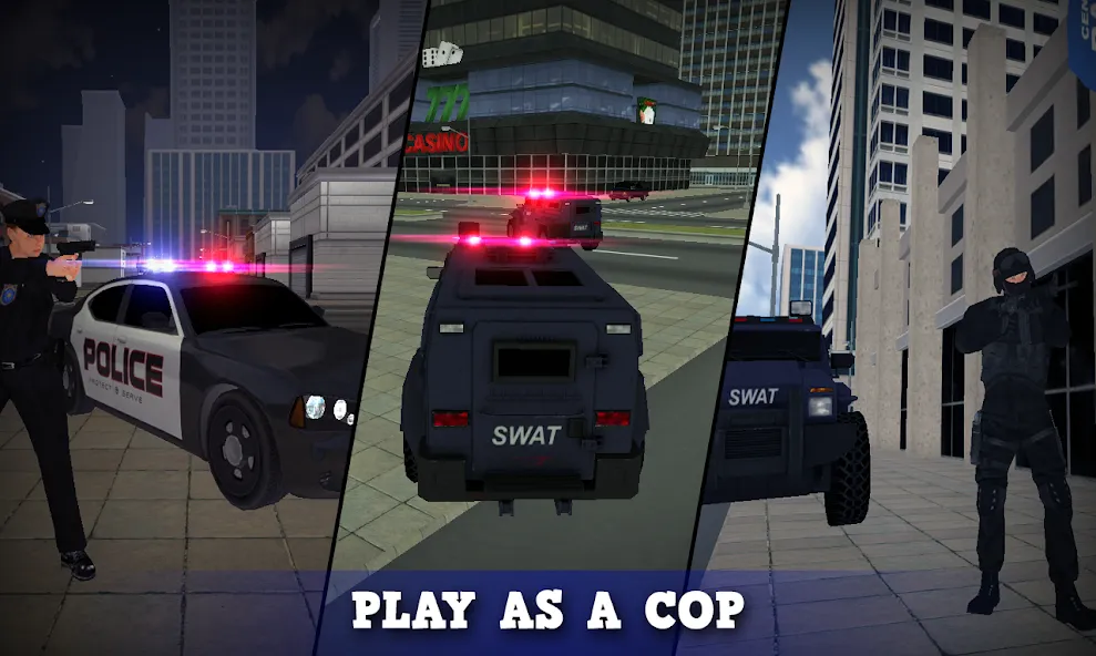 Justice Rivals 3 Cops&Robbers МОД/Взлом [Много монет, Открытые уровни и Мега MOD] Screenshot 1
