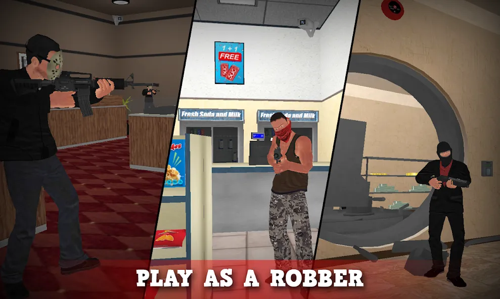 Justice Rivals 3 Cops&Robbers МОД/Взлом [Много монет, Открытые уровни и Мега MOD] Screenshot 2