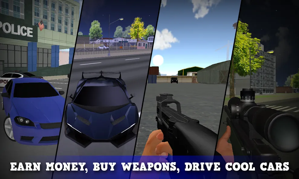 Justice Rivals 3 Cops&Robbers МОД/Взлом [Много монет, Открытые уровни и Мега MOD] Screenshot 3