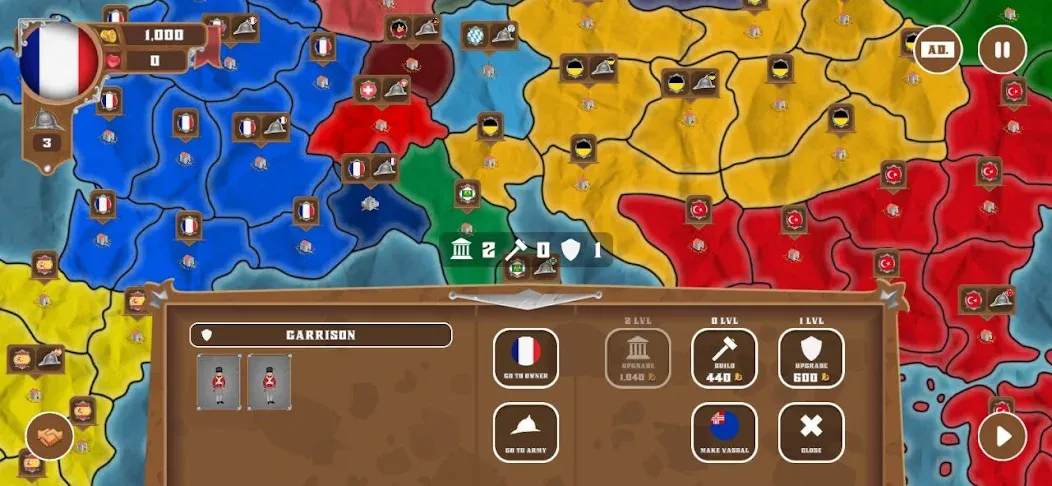 World conquest: Europe 1812 (Всемирное завоевание) МОД/Взлом [Бесконечные деньги, Монеты и Мега MOD] Screenshot 4