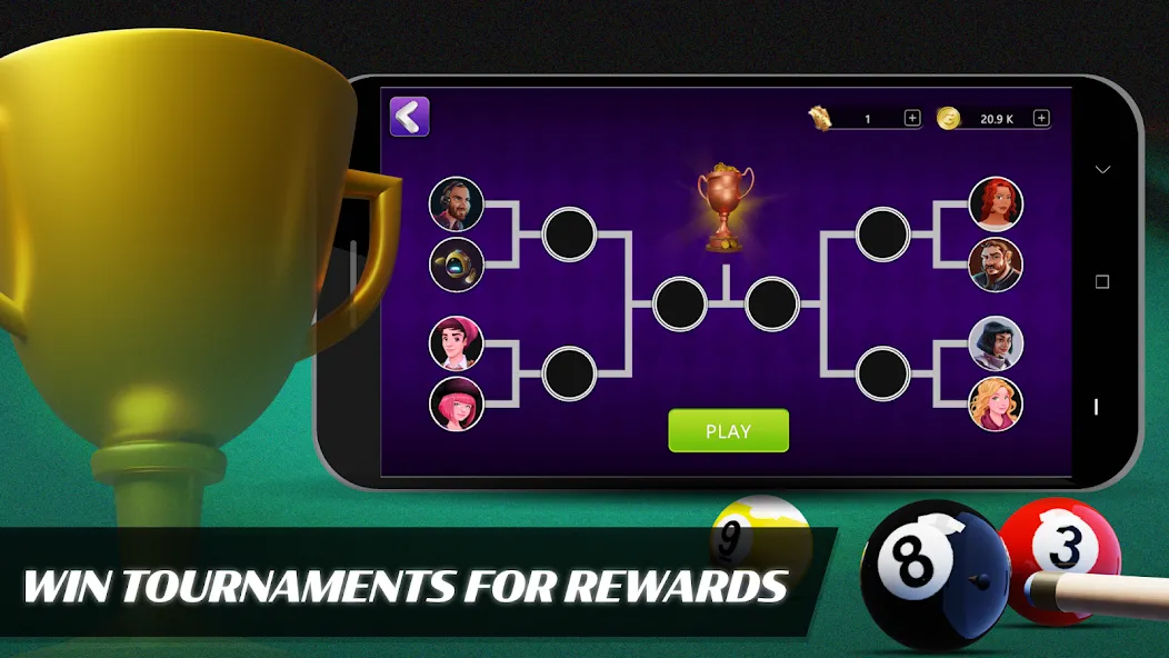 8 Ball Billiards Offline Pool (Балл Бильярд Оффлайн Пул) МОД/Взлом [Много монет, Открытые уровни и Мега MOD] Screenshot 3