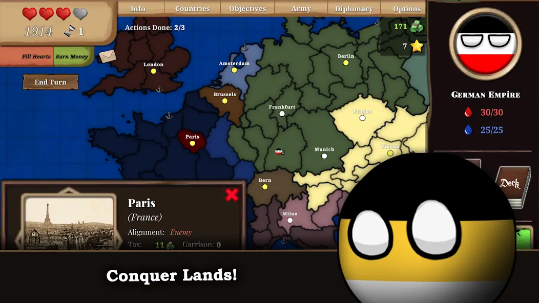Countryball: Europe 1890 (Кантриболл) МОД/Взлом [Много монет, Открытые уровни и Мега MOD] Screenshot 2