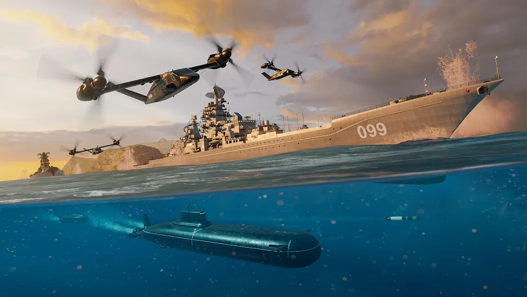 Modern Warships: Naval Battles (МОДЕРН ВАРШИПС) МОД/Взлом [Все открыто, Дополнительные деньги и Меню MOD] Screenshot 4