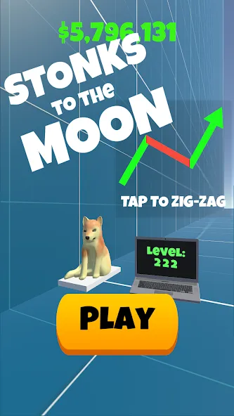 Stonks To The Moon (Стонкс ту зе Мун стоки на Луну) МОД/Взлом [Меню, Бесконечные монеты и Открытые уровни] Screenshot 1