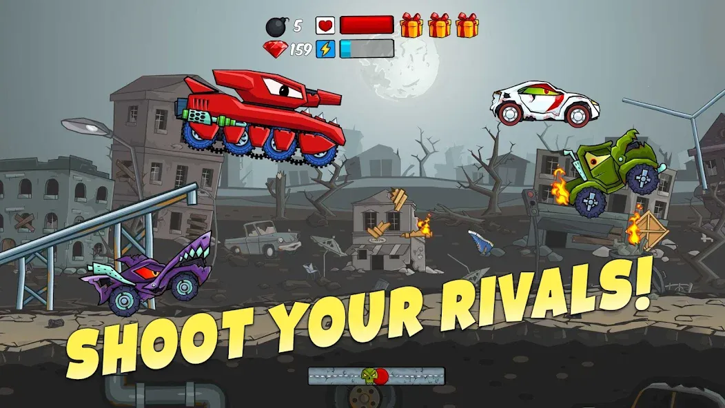 Car Eats Car - Apocalypse Race (Кар Итс Кар) МОД/Взлом [Много монет, Открытые уровни и Мега MOD] Screenshot 4