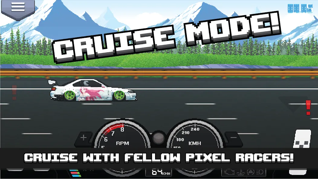 Pixel Car Racer (Пиксельный гоночный автомобиль) МОД/Взлом [Меню, Бесконечные монеты и Открытые уровни] Screenshot 4