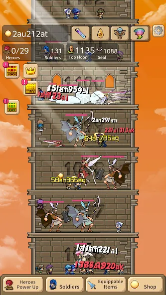 Tower of Hero (Тауэр оф Хиро) МОД/Взлом [Меню, Бесконечные монеты и Открытые уровни] Screenshot 3