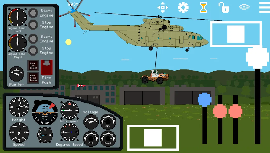 Pixel Helicopter Simulator (Пиксельный симулятор вертолета) МОД/Взлом [Много монет, Открытые уровни и Мега MOD] Screenshot 4