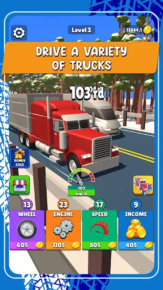 Idle Truck Racing : Cybertruck (Айдл Трак Рейсинг) МОД/Взлом [Деньги, Монеты и Меню MOD] Screenshot 3