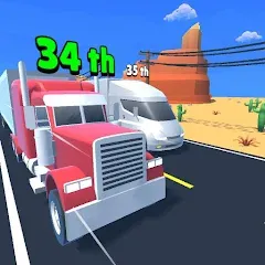 Скачать Взломанная Idle Truck Racing : Cybertruck (Много денег) на Андроид