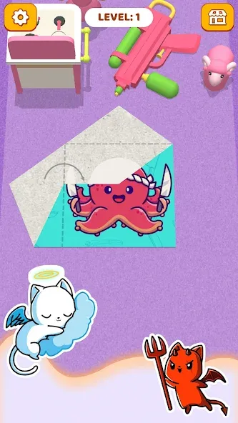 Paper Fold: Paper Puzzle 3D (Пейпер Фолд) МОД/Взлом [Много денег, Монет и Все открыто] Screenshot 2