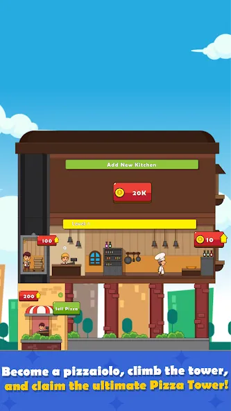 Pizza Tower: Idle Tycoon (Пицца Тауэр) МОД/Взлом [Бесконечные деньги, Монеты и Мега MOD] Screenshot 1