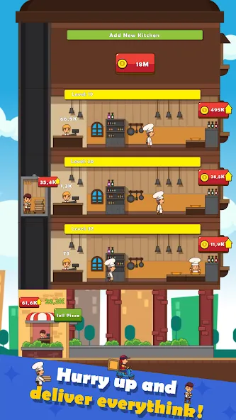 Pizza Tower: Idle Tycoon (Пицца Тауэр) МОД/Взлом [Бесконечные деньги, Монеты и Мега MOD] Screenshot 3