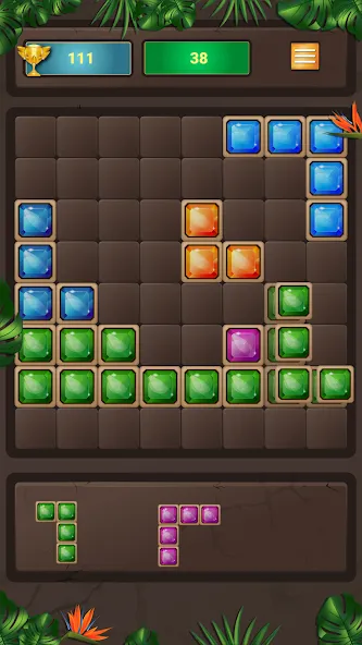 Block Puzzle (Блокголоволомка) МОД/Взлом [Меню, Бесконечные монеты и Открытые уровни] Screenshot 1