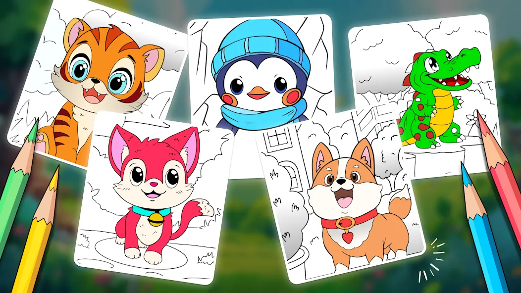 Animal coloring pages МОД/Взлом [Меню, Бесконечные монеты и Открытые уровни] Screenshot 2