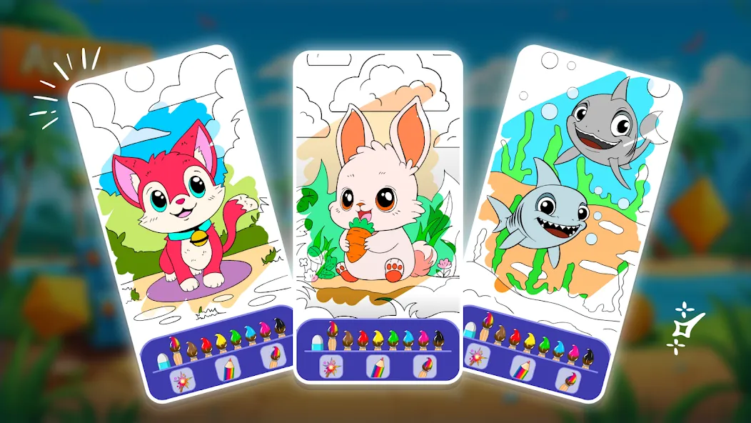Animal coloring pages МОД/Взлом [Меню, Бесконечные монеты и Открытые уровни] Screenshot 4