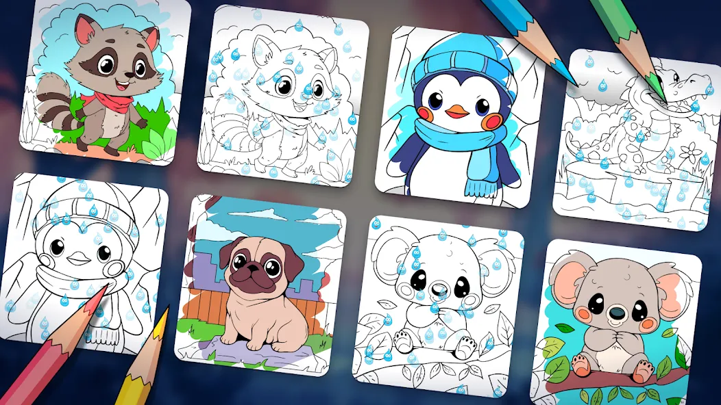 Animal coloring pages МОД/Взлом [Меню, Бесконечные монеты и Открытые уровни] Screenshot 5