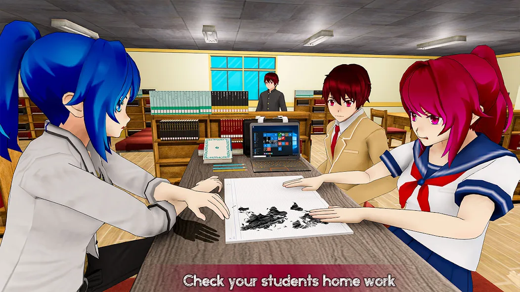 Anime Girl School Teacher 3D МОД/Взлом [Все открыто, Дополнительные деньги и Меню MOD] Screenshot 5
